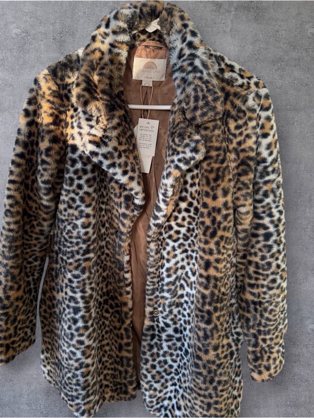 Faux Fur Leopard Teddy Jacket - Brown/Black